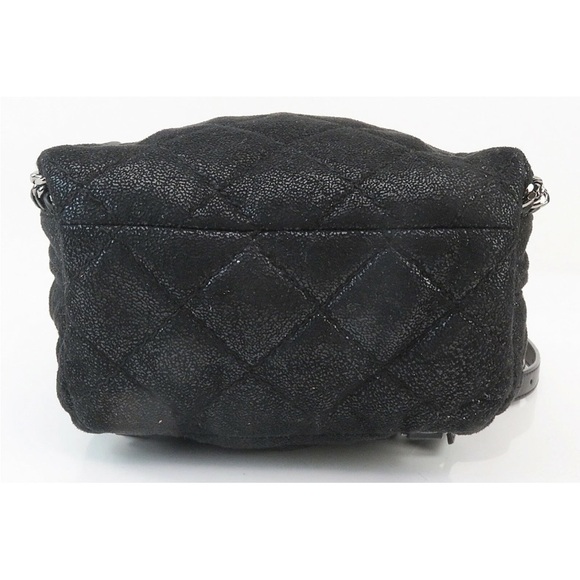 Stella McCartney Black Quilted Backpack with Silver Chain